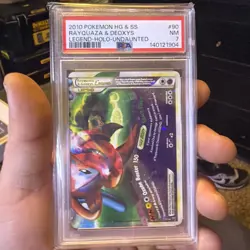 2010 Pokemon HGSS Undaunted Rayquaza & Deoxys LEGEND #90 PSA 7 Holo Top - Image 1