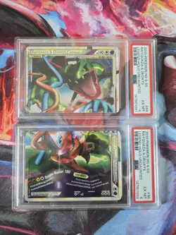 2010 Pokemon Undaunted 89 & 90 Legend Rayquaza Deoxys Holo PSA 6 155479014 - Image 3