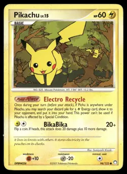 Pikachu 94/123 Common Mysterious Treasures Pokemon MP- - Image 1
