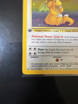 Dragonite #4/62 Fossil 1st Edition Holo Rare Pokemon Card 1999 LP-MP - Image 4