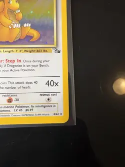 Dragonite #4/62 Fossil 1st Edition Holo Rare Pokemon Card 1999 LP-MP - Image 5