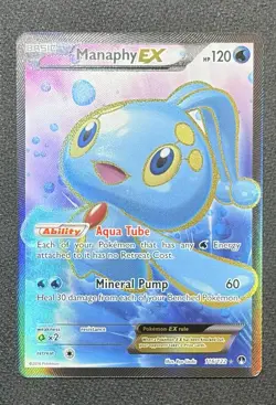Pokemon TCG Manaphy EX Full Art Holo Ultra Rare Card 116/122 XY Breakpoint - Image 1