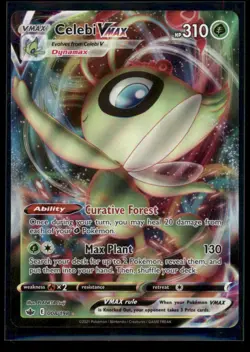 CELEBI VMAX 008/198 HOLO VMAX RARE CHILLING REIGN POKEMON NM - Image 1