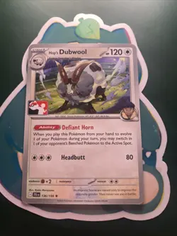 Hop's Dubwool Pokemon Prize Pack Series 7 Promo Pokemon Card NM/LP Stamp - Image 1