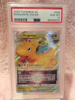 2022 Pokemon GO DRAGONITE V VSTAR Full Art 68926026 #050 Gem Mint 10 - Image 1