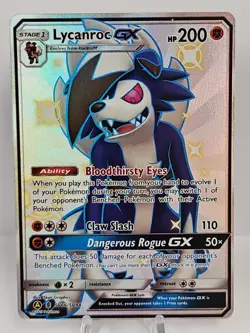 Lycanroc GX SV66/SV94 Hidden Fates: Shiny Vault Holo NM Pokemon TCG - Image 1