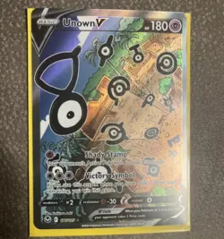 Pokemon TCG - Unown V 177/195 Silver Tempest Alternate Art Card NM - Image 1