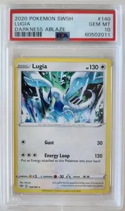 PSA 10 Lugia 2020 Pokemon Darkness Ablaze Lugia 140/189 GEM MINT - Image 1