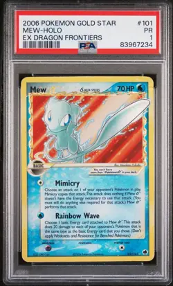 2006 POKEMON EX DRAGON FRONTIERS #101 MEW-HOLO EX DRAGON FRONTIERS — PSA 1 - Image 1