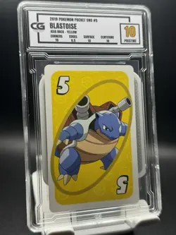 CG Pristine 10 2019 POKEMON POCKET UNO #5 BLASTOISE ASIA BACK - YELLOW - Image 1