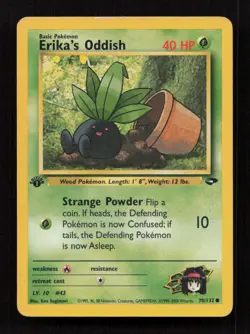 Erika's Oddish 70/132 1st Edition Common Gym Challenge Pokemon HP B55-73 - Image 1