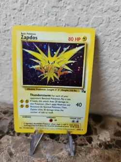 1999 Pokemon Zapdos Fossil Holo Rare 15/62 WOTC Vintage - Image 1