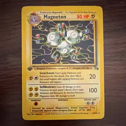Pokemon TCG Magneton 26/62 Fossil Unlimited Holo Rare English 1999 80HP - Image 1