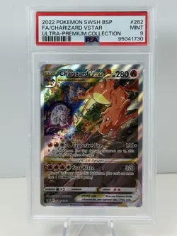 2022 POKEMON SWSH BLACK STAR PROMO CHARIZARD UPC #SWSH262 CHARIZARD VSTAR PSA 9 - Image 1