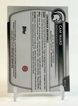2025-26 Bowman Chrome Mega Box Cam Ward 66/99 Green Refractor 1st Michigan St SP - Image 2