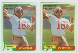 1981 TOPPS JOE MONTANA ROOKIE CARDS LOT OF 2X FOOTBALL CARDS VINTAGE - Image 1