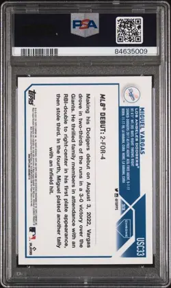 2023 Topps Chrome Update Miguel Vargas Refractor PSA 10 GEM ROOKIE RC #USC33 - Image 2