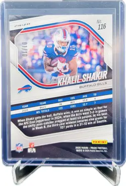 2025 Panini Prizm KHALIL SHAKIR /10 Choice GOLD Prizm Buffalo Bills SSP - Image 2