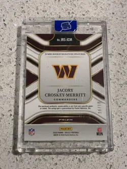 2025 Select 10/10 Jacory Croskey-Merritt Gold Patch Autograph RPA #JRS-JCM RC - Image 2