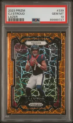 CJ STROUD 2023 Panini Prizm Orange Lazer #339 PSA 10 - GEM MINT !!! - Image 1