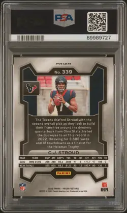 CJ STROUD 2023 Panini Prizm Orange Lazer #339 PSA 10 - GEM MINT !!! - Image 2