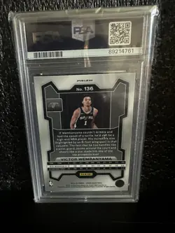 2023 PANINI PRIZM HYPER PRIZM #136 VICTOR WEMBANYAMA ROOKIE RC PSA 10 SPURS🔥 - Image 2