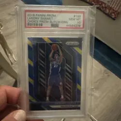 2018-19 Panini Prizm Choice Blue Yellow & Green Prizm Landry Shamet PSA 10 - Image 1