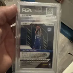 2018-19 Panini Prizm Choice Blue Yellow & Green Prizm Landry Shamet PSA 10 - Image 2