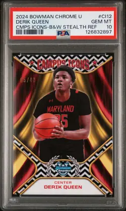 2024 BOWMAN CHROME UNIVERSITY CAMPUS ICONS #CI12 DERIK QUEEN 5/48 PSA 10 - Image 1