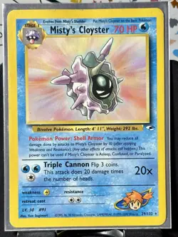Misty's Cloyster - Reg - Pokemon TCG - Gym Heroes - 29/132 - RARE ~ MP - Image 2