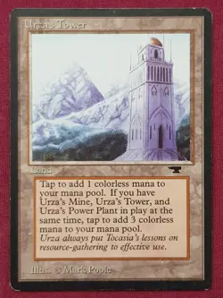Magic The Gathering ANTIQUITIES URZA'S TOWER MOUNTAIN land card MTG - Image 1