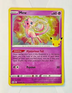 Pokemon TCG Mew 011/025 Celebrations Holo Rare Promo ENG 2021 Yuu Nishida - Image 1