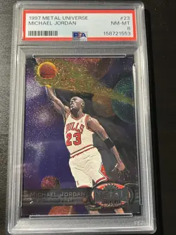 1997 Metal Universe Michael Jordan #23 - PSA 8 NM-MT - Image 3