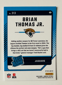 2024 Donruss Optic Brian Thomas Jr. PINK Prizm RC #214 Jaguars Rookie! - Image 2