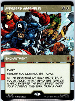 Avengers Assemble! (Borderless) (0297) 297 Marvel Super Heroes MTG Foil NM - Image 1
