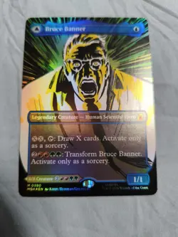 Bruce Banner / The Incredible Hulk (Borderless) 0390 Marvel Super Heroes MTG NM - Image 2