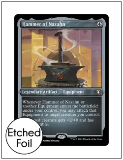1x Hammer of Nazahn, Etched Foil, Commander Masters, Magic MTG NM - Image 1