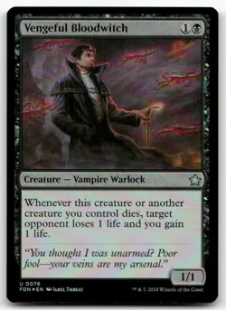 Vengeful Bloodwitch #76 (Foil) (NM) Foundations FDN Magic MTG - Image 1