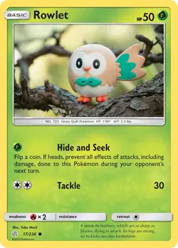 Rowlet - 17/236 [SM12 - 17/236] SM - Cosmic Eclipse - NM - Yuka Morii - Image 1