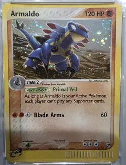Prerelease Sandstorm Promo Armaldo Pokemon EX #1 2003 PSA 8 Stamped Holo Swirl - Image 4