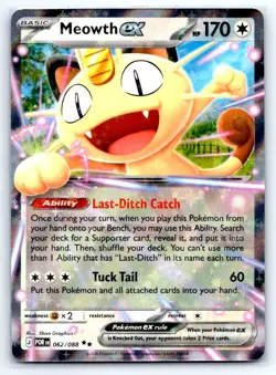 Pokemon Meowth ex Perfect Order ME03 DOUBLE RARE HOLO 062/088 Graphics NM - Image 1