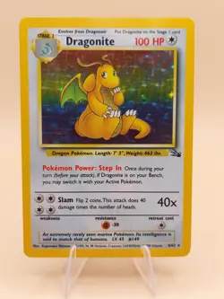 Dragonite Holo Rare Fossil 4/62 Pokemon Card - WOTC 1999 - Image 1
