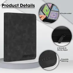 Top Loader Card Binder, Holds 112 Top Loaders Storage, 4 Pockets with Sleeves, - Image 5