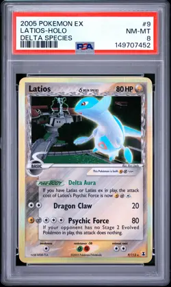 2005 Pokemon Ex Delta Species #9 Latios-Holo Delta Species PSA 8 - Image 1