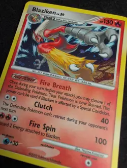 Blaziken 3/127 Platinum Holo Rare Pokemon TCG - Image 3