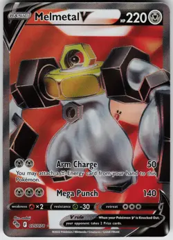 Melmetal V (Full Art) Holo Ultra Rare Pokemon GO 075/078 NM - Image 1