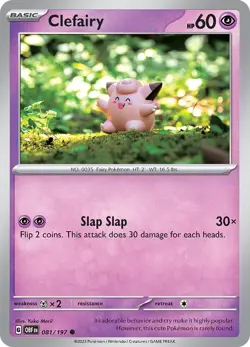 Clefairy 081/197 Pokemon OBF Common Reverse Holofoil NM - Image 1
