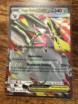 Pokemon TCG Mega Excadrill EX Pitch Black Double Rare Holo EN 065/084 340HP - Image 1