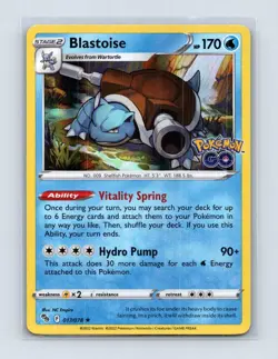 Blastoise 017/078 Holo Rare Pokemon GO Pokemon Lightly Played - Image 1