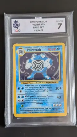 Pokemon TCG Poliwrath Base Set 13/102 Holo Unlimited Holo Rare MGC Grade 7 - Image 1